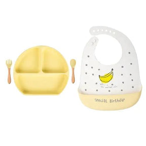 4/6/8 Pcs Baby Soft Silicone Bib Cartoon Printed Bibs Sucker Bowl - Get Me Products