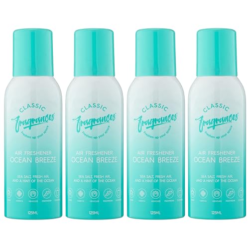 Classic Fragrances 4 Pack Tutti Frutti - Fun, Fresh, Zesty & Fruity Aroma Air Freshener Spray - For Home & Vehicles – Long Lasting Smell, Portable Spray Can – Deodorise & Neutralise Odours – 125ml