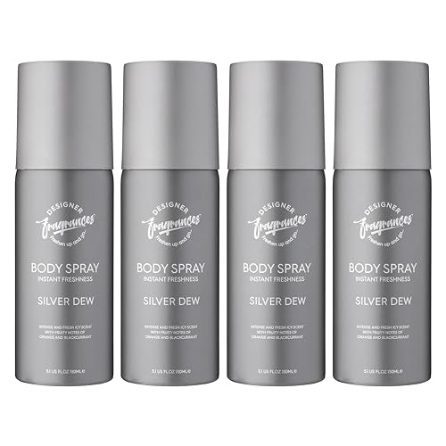 Designer Fragrances 4 Pack One Billion Men's Body Spray Deodorant Cans - For Instant Freshness on The Go - Long Lasting Smell - Great Male Gift Sets - 150ml