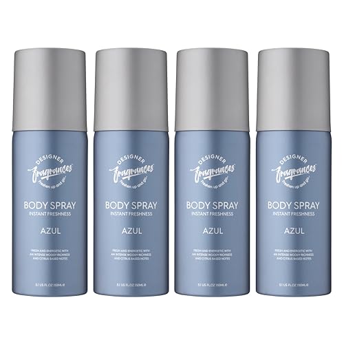 Designer Fragrances 4 Pack One Billion Men's Body Spray Deodorant Cans - For Instant Freshness on The Go - Long Lasting Smell - Great Male Gift Sets - 150ml