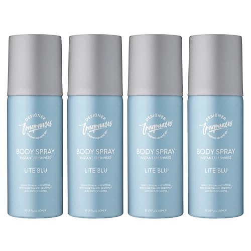 Designer Fragrances 4 Pack One Billion Men's Body Spray Deodorant Cans - For Instant Freshness on The Go - Long Lasting Smell - Great Male Gift Sets - 150ml