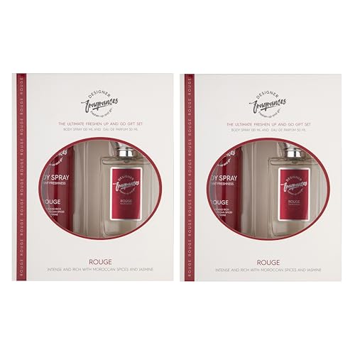 Designer Fragrances Tu Est Belle Female Twin Gift Set - Includes 2 x 100ml Body Spray Deodorant Cans, 2 x 50ml Women’s Eau De Parfum Sprays - For Instant Freshness on The Go - Long Lasting Smells