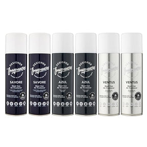 Designer Fragrances 6 Pack Favourites Bundle - Luxury Air Freshener Blast Cans - For Home & Vehicles – Natural Oils, Lasting Smell, Dry Mist Quick Release Spray – Deodorise & Neutralise Odours – 300ml