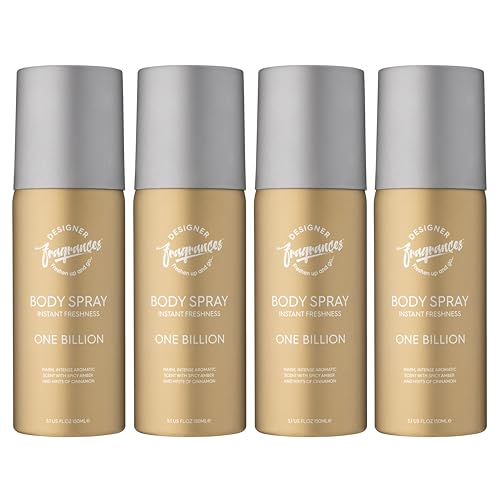 Designer Fragrances 4 Pack Neroli Men's Body Spray Deodorant Cans - For Instant Freshness on The Go - Long Lasting Smell - Great Male Gift Sets - 150ml