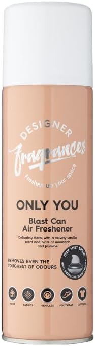 Designer Fragrances 4 Pack Only You Air Freshener Blast Cans - For Home & Vehicles – Natural Oils, Luxury Lasting Smell, Dry Mist Quick Release Spray – Deodorise & Neutralise Odours – 300ml