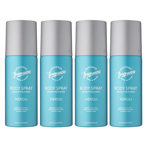 Designer Fragrances 4 Pack One Billion Men's Body Spray Deodorant Cans - For Instant Freshness on The Go - Long Lasting Smell - Great Male Gift Sets - 150ml