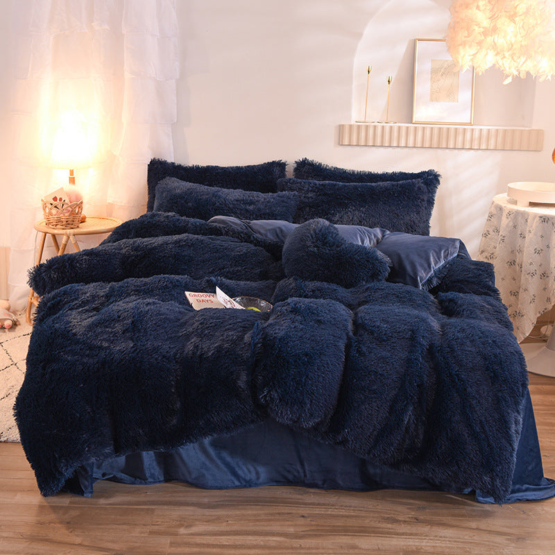 Luxury Thick Fleece Duvet Cover Queen King Winter Warm Bed Quilt Cover Pillowcase Fluffy - Get Me Products