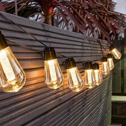 5M 20 LED Solar Powered Retro Bulb String Lights Garden Outdoor Fairy Party Lamp - Get Me Products