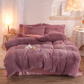 Luxury Thick Fleece Duvet Cover Queen King Winter Warm Bed Quilt Cover Pillowcase Fluffy - Get Me Products