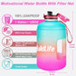 Gallon Water Bottle - 128 Oz, Leak Proof Lid with Time Markers for Gym