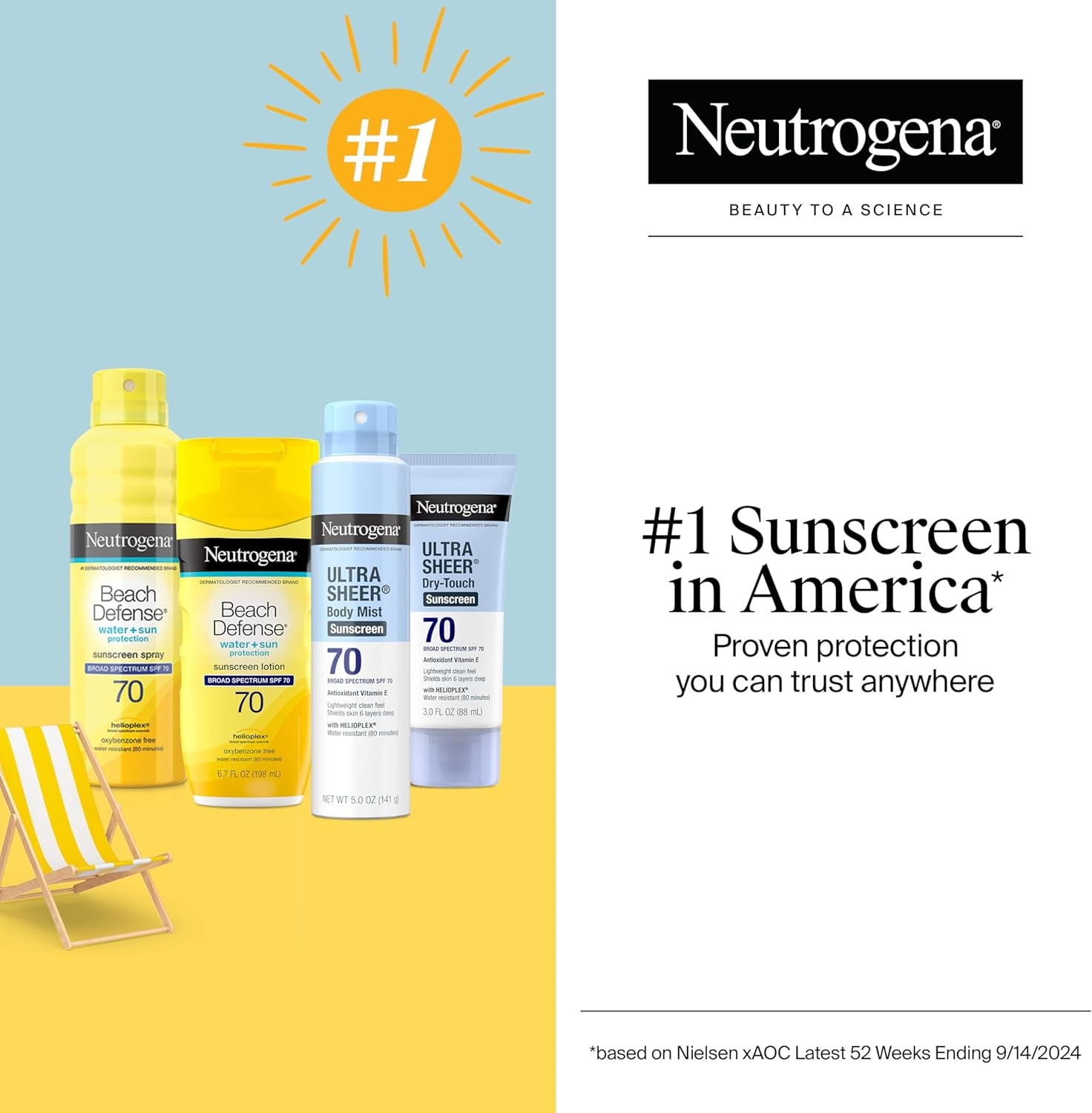 Ultra Sheer Body Mist Sunscreen Spray Broad Spectrum SPF 70, Lightweight, Non-Greasy & Water Resistant, Oil-Free & Non-Comedogenic UVA/UVB Sunscreen Mist, 5 Oz (Pack of 3)