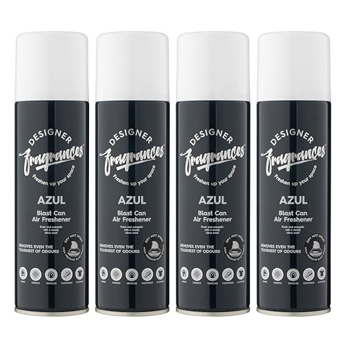 Designer Fragrances 6 Pack Favourites Bundle - Luxury Air Freshener Blast Cans - For Home & Vehicles – Natural Oils, Lasting Smell, Dry Mist Quick Release Spray – Deodorise & Neutralise Odours – 300ml