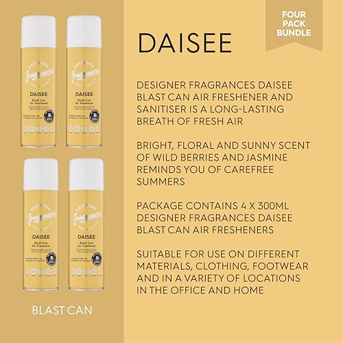 Designer Fragrances 6 Pack Favourites Bundle - Luxury Air Freshener Blast Cans - For Home & Vehicles – Natural Oils, Lasting Smell, Dry Mist Quick Release Spray – Deodorise & Neutralise Odours – 300ml