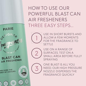 Designer Fragrances 6 Pack Favourites Bundle - Luxury Air Freshener Blast Cans - For Home & Vehicles – Natural Oils, Lasting Smell, Dry Mist Quick Release Spray – Deodorise & Neutralise Odours – 300ml