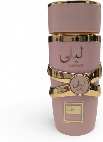 Designer Fragrance Laylah Sahara Eau De Parfum – Soft Floral Sweet Perfume for Women, Elegant Long Lasting Fragrance, Luxury Pink Bottle Scent