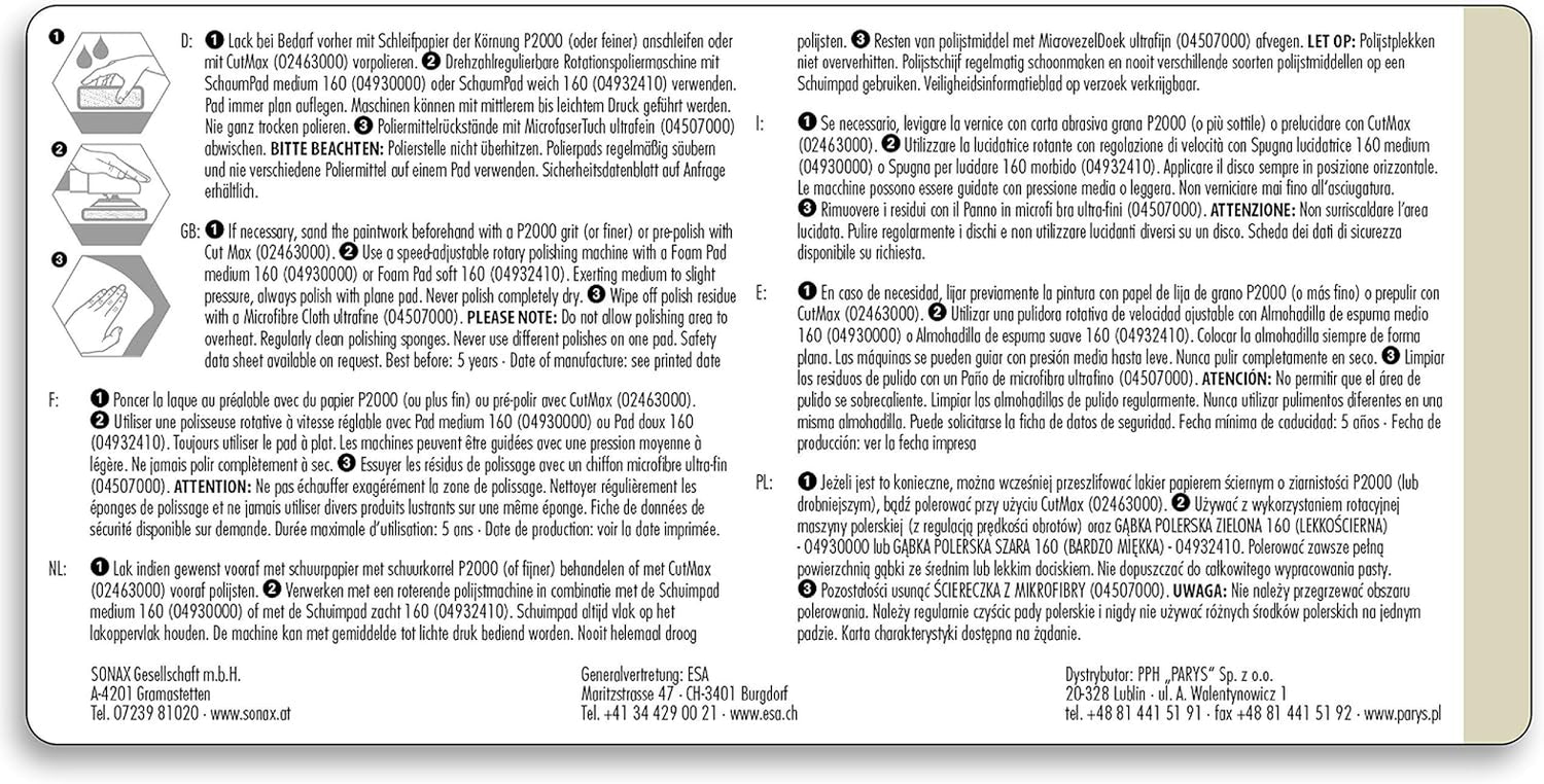 PROFILINE Perfectfinish High Gloss Polish - 250ml for Flawless, Hologram-Free Shine on Slightly Scratched Paintwork - Item No. 02241410