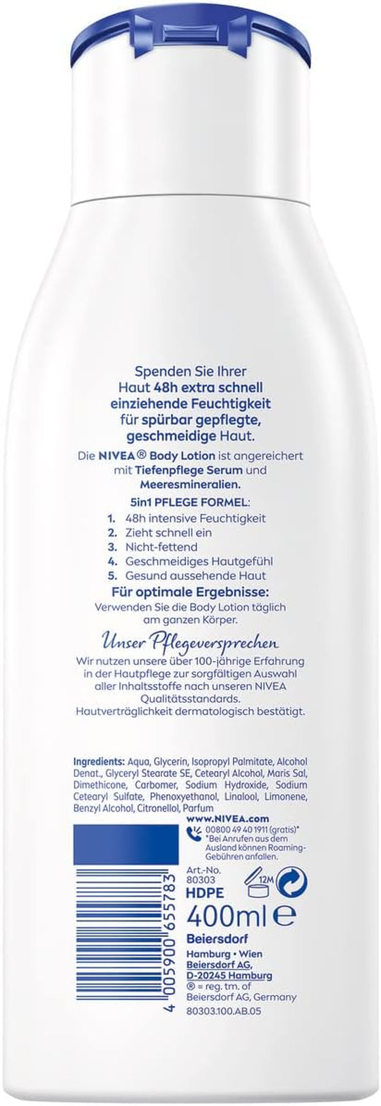 Express Body Lotion (400 Ml), Extra Fast Absorbing Body Lotion 3 in 1 Formula: 48H Care, Smoothness and Naturally Beautiful Skin