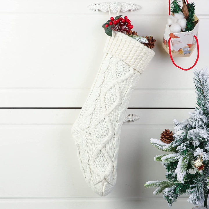 2023 Knitted Home Wall Decoration Candy Bag Sock Set - Diamond Gift Bag Socks Hanger Christmas Stocking Set - Get Me Products