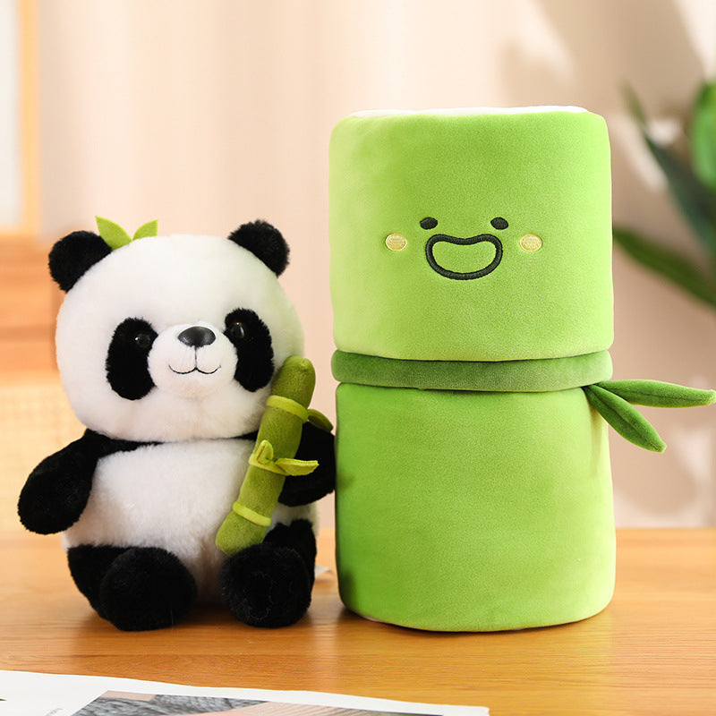 Simulated Bamboo Tube Flower Panda Pillow Get Me Products
