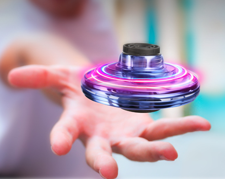 Mini Fingertip Gyro Interactive Decompression Toy Drone LED UFO Type Flying Helicopter Spinner Toy Kids Get Me Products