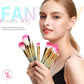 16Pcs Makeup Brushes Set, Professional Make up Brushes with Gift Box, Foundation Eyebrow Concealer Eyeshadow Bronzer Blush Contour Powder Eyeline Lip Makeup Brush Set, Rainbow Series