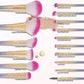 16Pcs Makeup Brushes Set, Professional Make up Brushes with Gift Box, Foundation Eyebrow Concealer Eyeshadow Bronzer Blush Contour Powder Eyeline Lip Makeup Brush Set, Rainbow Series