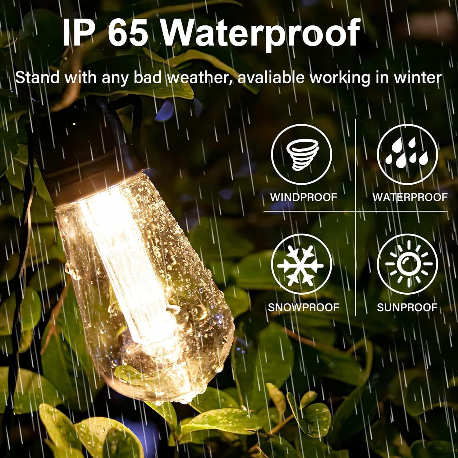 5M 20 LED Solar Powered Retro Bulb String Lights Garden Outdoor Fairy Party Lamp - Get Me Products