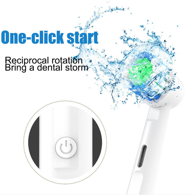 Toothbrush Electric Rechargeable Pro Rotating Brush Heads Timer Modes USB - Get Me Products