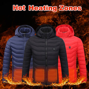 New Heated Jacket Coat USB Electric Jacket Cotton Coat Heater Thermal Clothing Heating Vest Men's Clothes Winter - Get Me Products