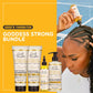 Goddess Strength Sulfate Free Shampoo, Hair Conditioner, Leave in Conditioner & Hair Treatment Oil Made with Castor Oil (4 Products)