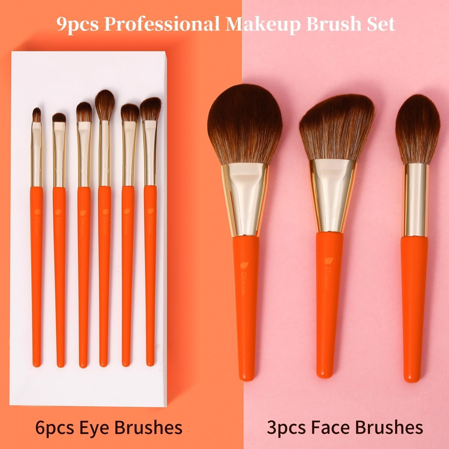 9-Piece Deer Series Makeup Brush Set with Bag - Perfect for Foundation, Blending, Blush, and Eyeshadow!