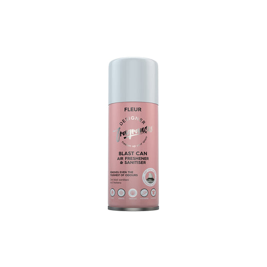 Designer Fragrances Fleur Blast Can – Air Freshener & Sanitiser, Use in the Car, At Home, On Furniture, On Shoes – Dry Mist Quick Release Spray – Spray Once to Deodorize & Neutralise Smells – 400ml - Get Me Products