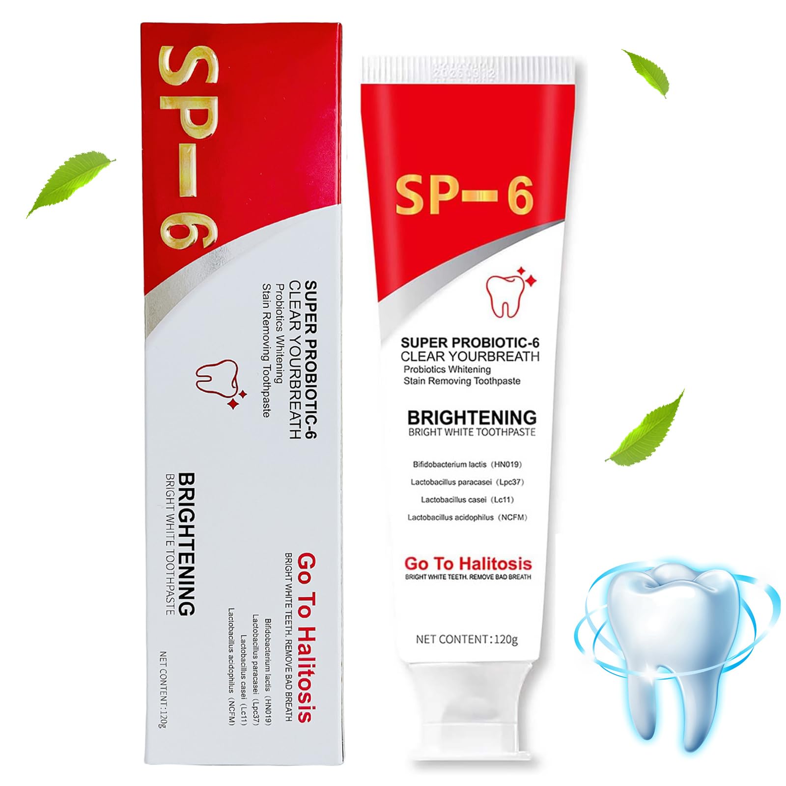 SP-6 Ultra Whitening Toothpaste 120g, Probiotics Toothpaste Sp-6 Brightening, Sp6 Teeth Whitening Toothpaste,Deep Cleaning&Fresh Breath Oral Care