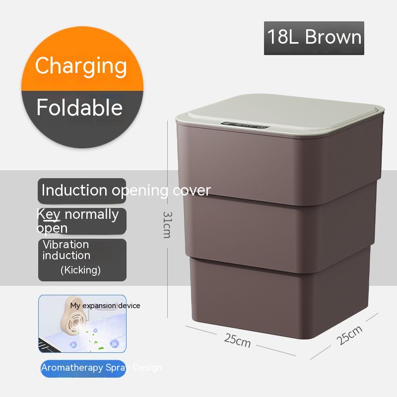 Smart Trash Can With Lid For Bedroom And Living Room Kitchen Storage Box Trash Can Induction Small Car Box Automatic Smart Dustbin Smart Trash Bin - Get Me Products