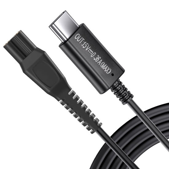 15V Type-C Charger Cable Fit for Philips Norelco HQ8505 7000 5000 3000 9000 2000 Series, USB-C Power Cord for Oneblade Electric Shaver Razor QG BG HQ RQ XL XLCC X HS QC QT QS at PT Series, 3.28 FT