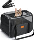 Cat Carrier, Portable Pet Carrier Bag for Cats and Small Dogs, Foldable Soft Sided Cat Transport Carrier, Airline Approved Pet Travel Carrier with Shoulder Strap, Removable Mat and Pet Bowl