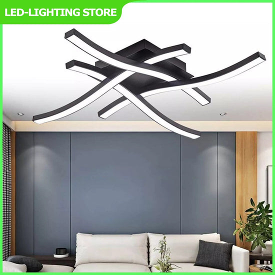 Ceiling Light 4 Wave Lights Modern Kitchen Living Room Bedroom Lamp LED Dimmable - Get Me Products