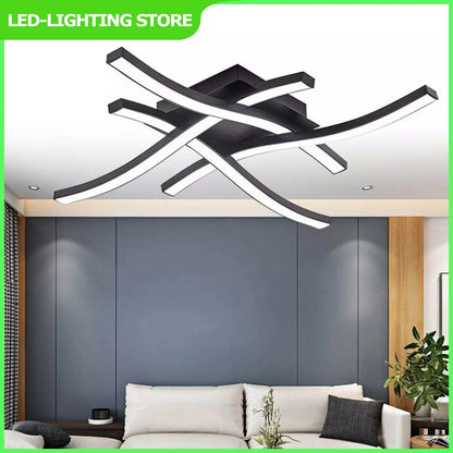 Ceiling Light 4 Wave Lights Modern Kitchen Living Room Bedroom Lamp LED Dimmable - Get Me Products