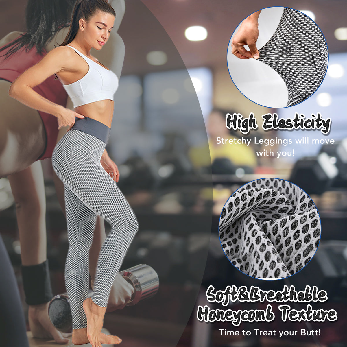 TIK Tok Leggings Women Butt Lifting Workout Tights Plus Size Sports High Waist Yoga Pants Light Grey - Get Me Products