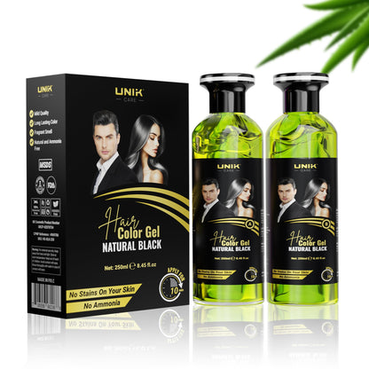 UNIK Care Brown Hair & Beard Colour Gel – Ammonia-Free, 2x250ml