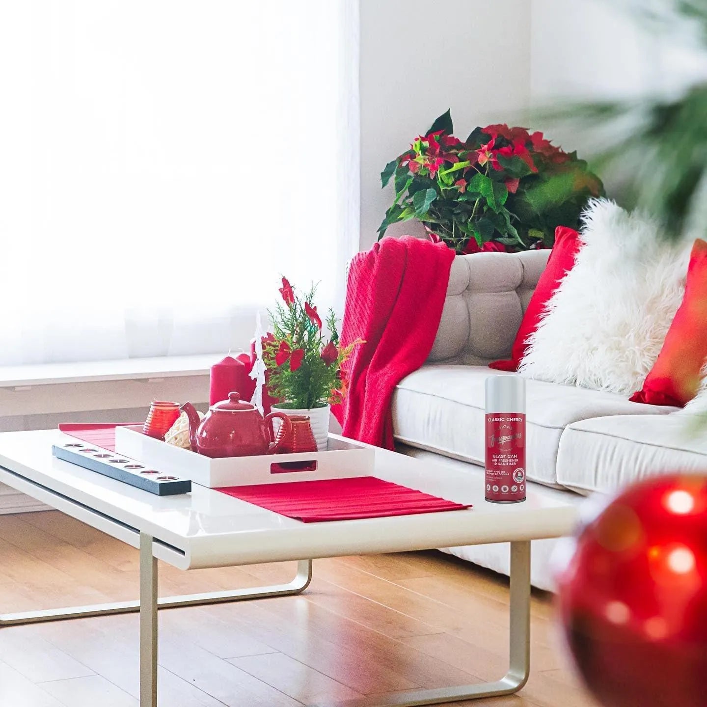 Designer Fragrances 4 Pack Classic Cherry Air Freshener Blast Cans - For Home & Vehicles – Natural Oils, Luxury Lasting Smell, Dry Mist Quick Release Spray – Deodorise & Neutralise Odours – 300ml - Get Me Products