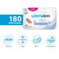 WaterWipes Sensitive+ Newborn & Baby Wipes, 360 Count (6 Packs), 3-In-1 Cleans, Cares, Protects, 99.9% Water, Unscented
