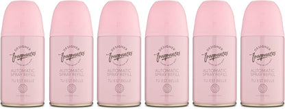 Designer Fragrances 6 Pack Daisee Automatic Room Spray Universal Refill Air Freshener Cans - For Home & Vehicles – Upto 70 Days of Luxury Lasting Smell - Deodorise & Neutralise Odours – 250ml
