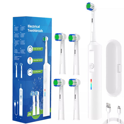 Toothbrush Electric Rechargeable Pro Rotating Brush Heads Timer Modes USB - Get Me Products