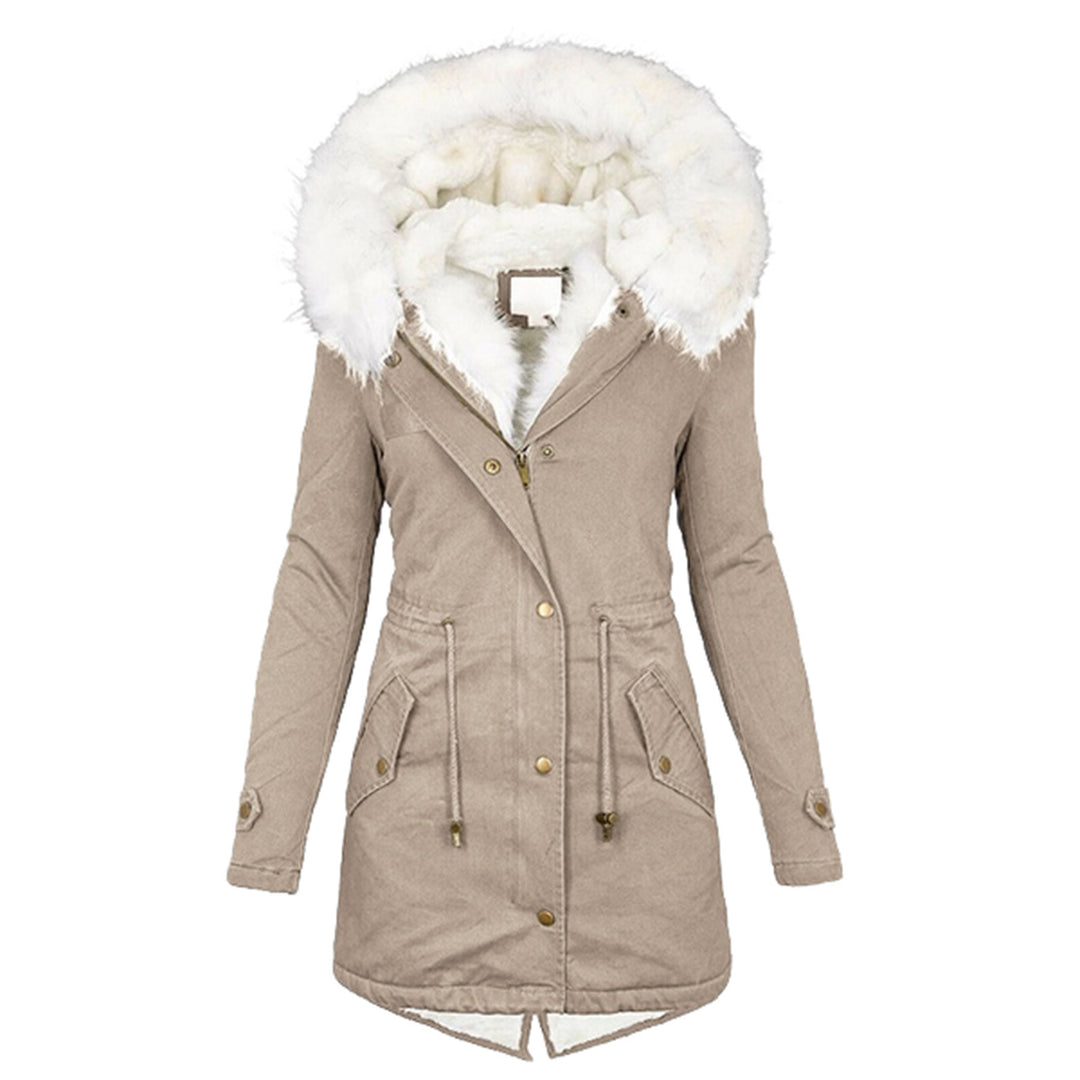 Autumn and Winter Large Size Cotton Coats, Hooded Fur Collars, Thick Waist Thick Mid-length Women's Cotton Clothing - Get Me Products