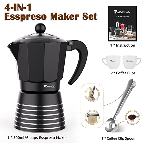 Stovetop Espresso Maker 6 Cup 300ml, Aluminum Moka Pot Gift Set, Italian Cuban Greca Coffee, - Get Me Products