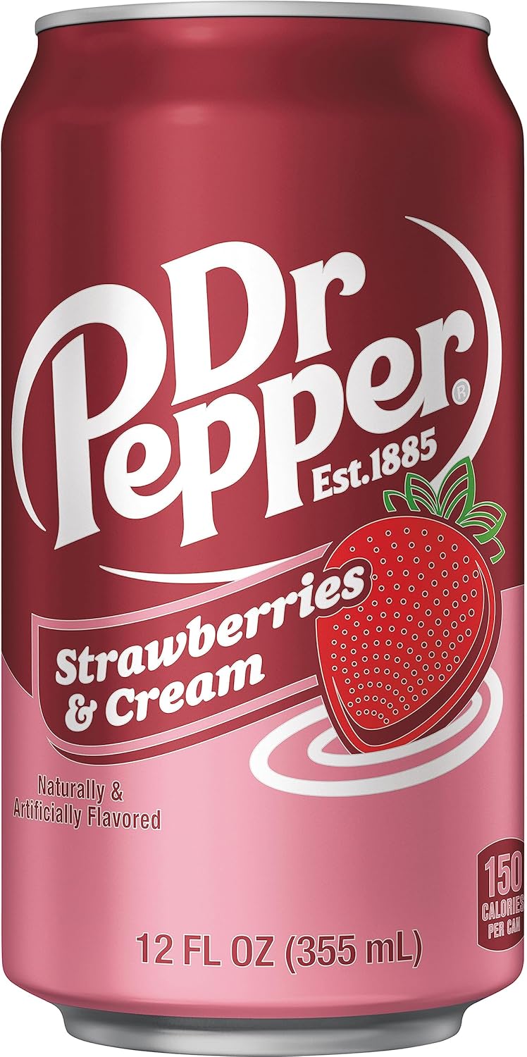 Dr Pepper Strawberries and Cream Soda, 12 fl oz cans, 12 Pack - Get Me Products