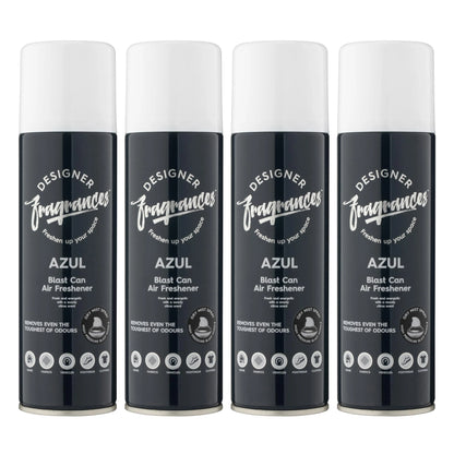 Designer Fragrances 4 Pack Classic Cherry Air Freshener Blast Cans - For Home & Vehicles – Natural Oils, Luxury Lasting Smell, Dry Mist Quick Release Spray – Deodorise & Neutralise Odours – 300ml - Get Me Products