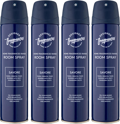 Designer Fragrances 4 Pack Room Spray Savore, 300ml