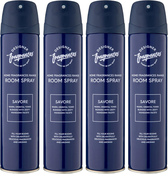 Designer Fragrances 4 Pack Room Spray Savore, 300ml